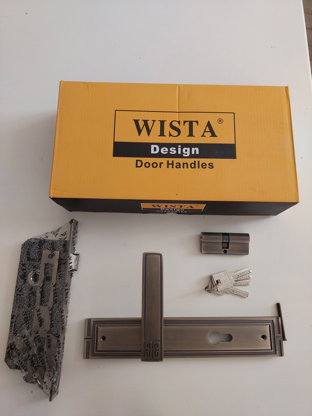 دستگیره درب ویستا WISTA جنس زینک با ست کامل سیلندر و قفل